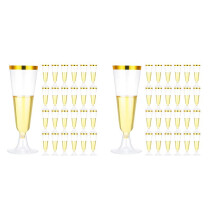 50 Flûtes à Champagne Jetables Transparentes de 150 Ml pour Mariage, Fête