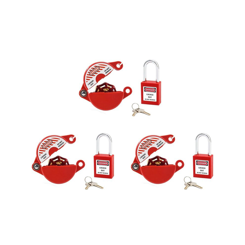 3X Outdoor Faucet Lock with Safety Padlock - Water Spigot Lock, Hose Bib Lock for 1 to 2-1/2 in Dia Valve Handles