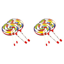 Orff Instruments 4Pack Lollipop Drums 6Inch Dance Props Percussion Instruments Hand Drum Preschool Education Toys