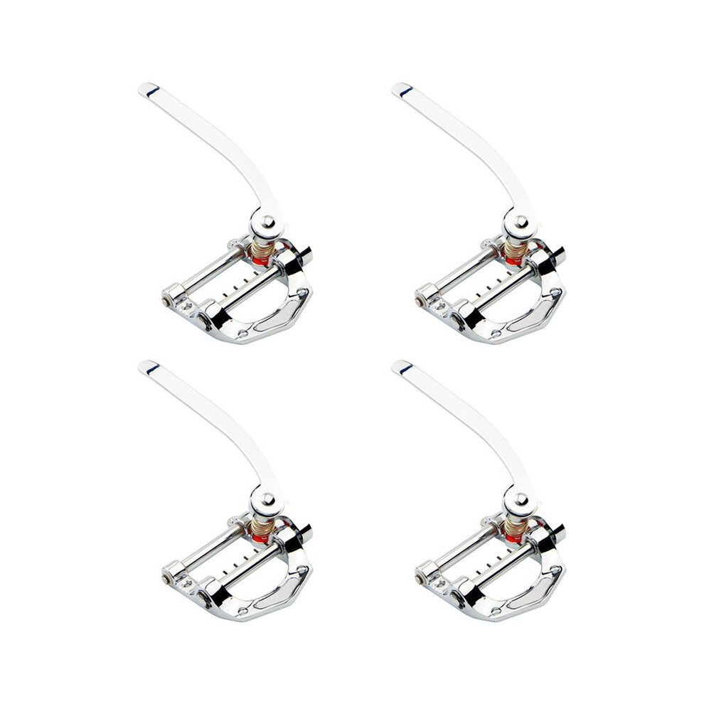 4X Guitar Vibrato Tailpiece Tremolo Flat Top Body Tremolo Unit Vibrato Bridge For Tele, Sg, Lp, (Silver) 4711502363055