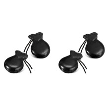 2 Pair Spanish Castanets Flamenco Castanets with String Traditional Wood Hand Percussion Castanets(Black)