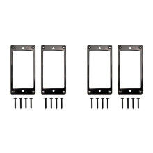 4X Metal Humbucker Pickup Ring Cover Frame Replacement Compatible with LP Guitar Mounting Electric Guitars (Black)