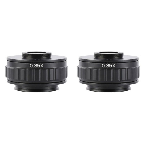 2X Adaptateurs de Monture C Objectif 0,35X CCD pour Caméra de Microscope Stéréo Trinoculaire Interface 38MM Champ de Vision Accru 1