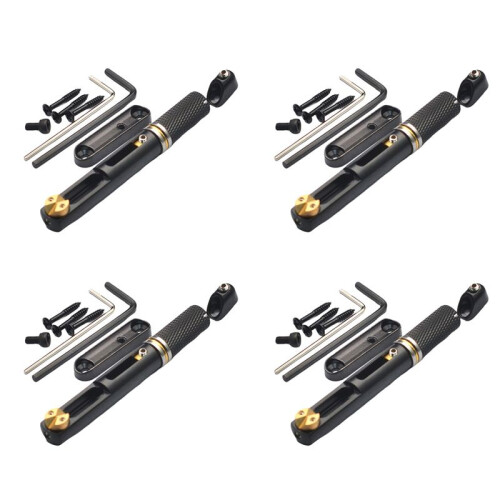 4X Sadel Headless Elgitarr Bridge Bakstycke med Skiftnyckel för Headless Elgitarr Svart