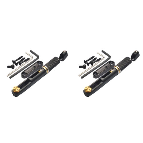 2X Sadel Headless Elgitarr Bridge Bakstycke med Skiftnyckel för Headless Elgitarr Svart