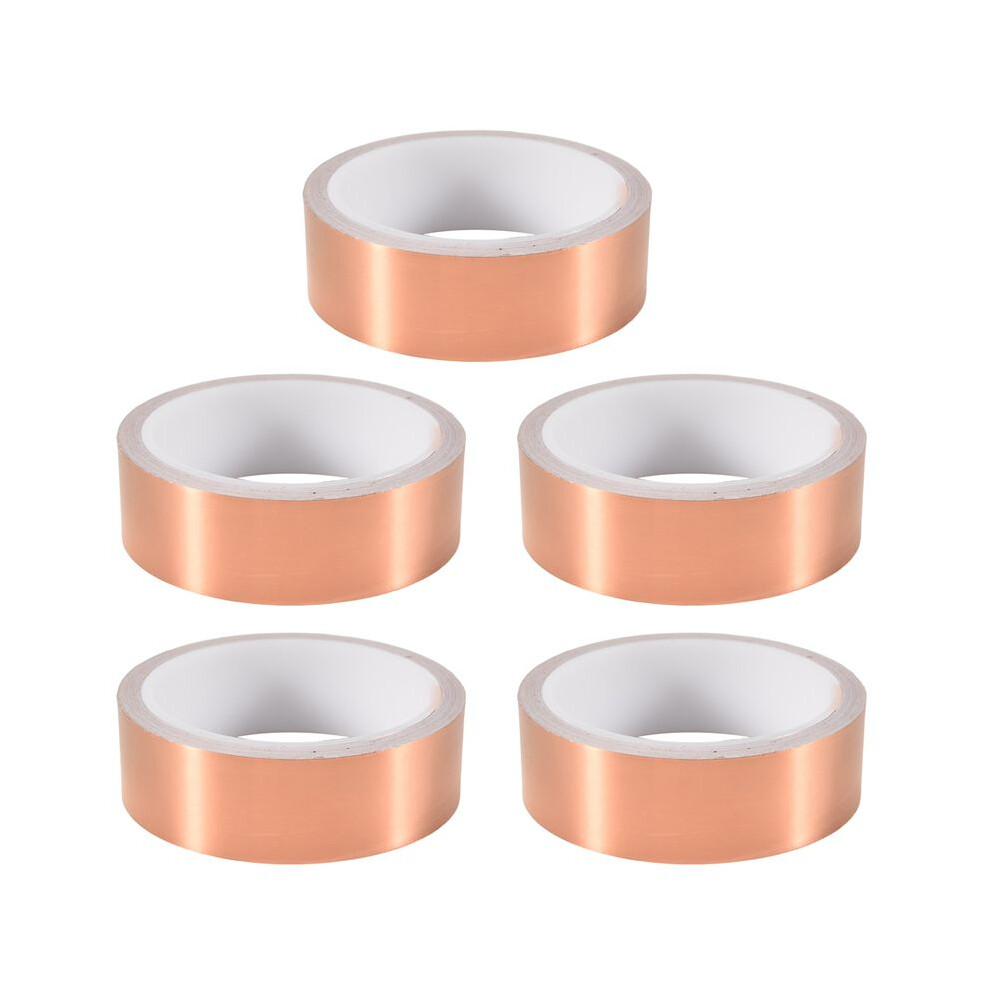 5Pcs 30Mm X10m Copper Foil Tape Adhesive Emi Shielding Guitar Slug Snail Barrier Tool 4711324414799