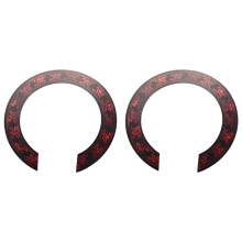 2 Pcs Soundhole Rosette Decal Sticker with Red Pattern for Acoustic Classical Guitar Parts Replacement