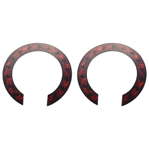 2 Pcs Soundhole Rosette Decal Sticker with Red Pattern for Acoustic Classical Guitar Parts Replacement