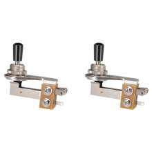 2X Interruptor de 3 Vias de Ângulo Reto para Guitarra Tipo L com Cabeça de Cobre para Baixo de Guitarra Elétrica, 4