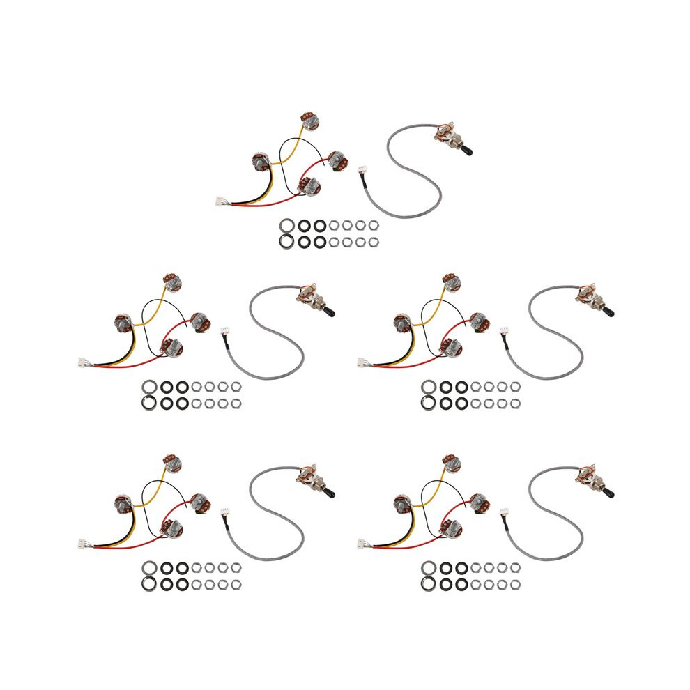 5X Lp Electric Guitar Pickups Circuit Wiring Harness 2T2v 500K Pots 3 Way For Style Guitar 6031067489570