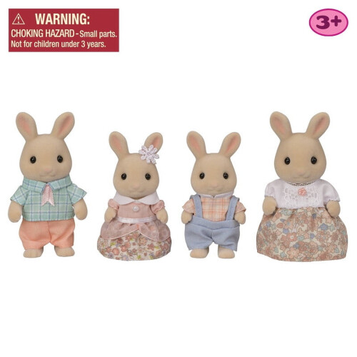 Calico Critters Οικογένεια Κουνελιών Γάλακτος, Σετ 4 Συλλεκτικών Φιγούρων Κούκλας 1