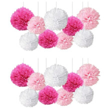 18 Pcs Mixed Tissue Paper Pompoms Pom Poms Flower Wedding Party Decoration ( )