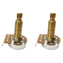 2X Potentiometer Splined Small Pot Electric Guitar Bass Effect Amp Tone Volume 28mm A500K