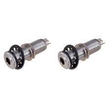 2pcs 6.35mm Brass Threaded Cylinder Bass Guitar Jack Pickup Output Input Plug Socket Electric Guitar Accessories,Silver