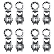 Cable Pulley Wheel Stainless Steel Swivel Pulley Block Silence Rotation Traction Wheel for System Lifting Gym 8Pcs