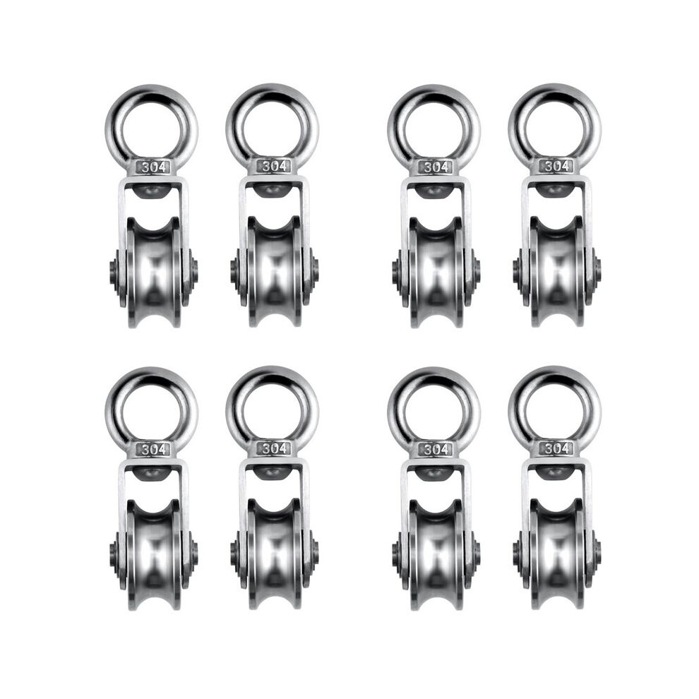 Cable Pulley Wheel Stainless Steel Swivel Pulley Block Silence Rotation Traction Wheel For System Lifting Gym 8Pcs 6032112133592