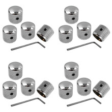 16Pcs Metal Volume Tone Dome Tone Guitar Speed Control Knobs with Screws