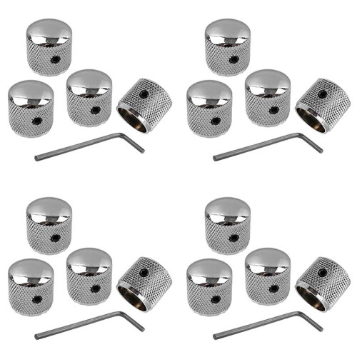 16Pcs Metal Volume Tone Dome Tone Guitar Speed Control Knobs with Screws