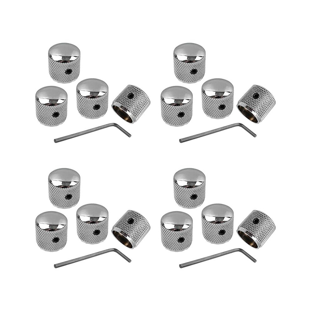 16Pcs Metal Volume Tone Dome Tone Guitar Speed Control Knobs With Screws 4712439145462