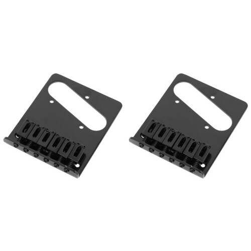 2X 6 Sadel Askfat Bro Bakstycke för Telecaster Tele Elgitarr (Svart)