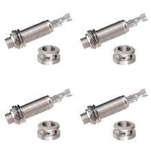 A1347 4 Piece Guitar Bass End Pin Output Jack 1/4 Inch Mono or Stereo Applications Silver