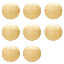 8 X Kinesisk Japansk Papperslykta Lampskärm för Festbröllop, 40 cm (16 Tum) Djupgul