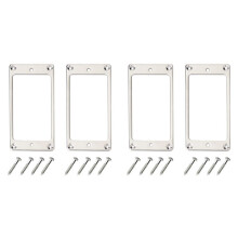 4X Metal Humbucker Pickup Ring Cover Frame Replacement Compatible with LP Guitar Mounting Electric Guitars (Silver)