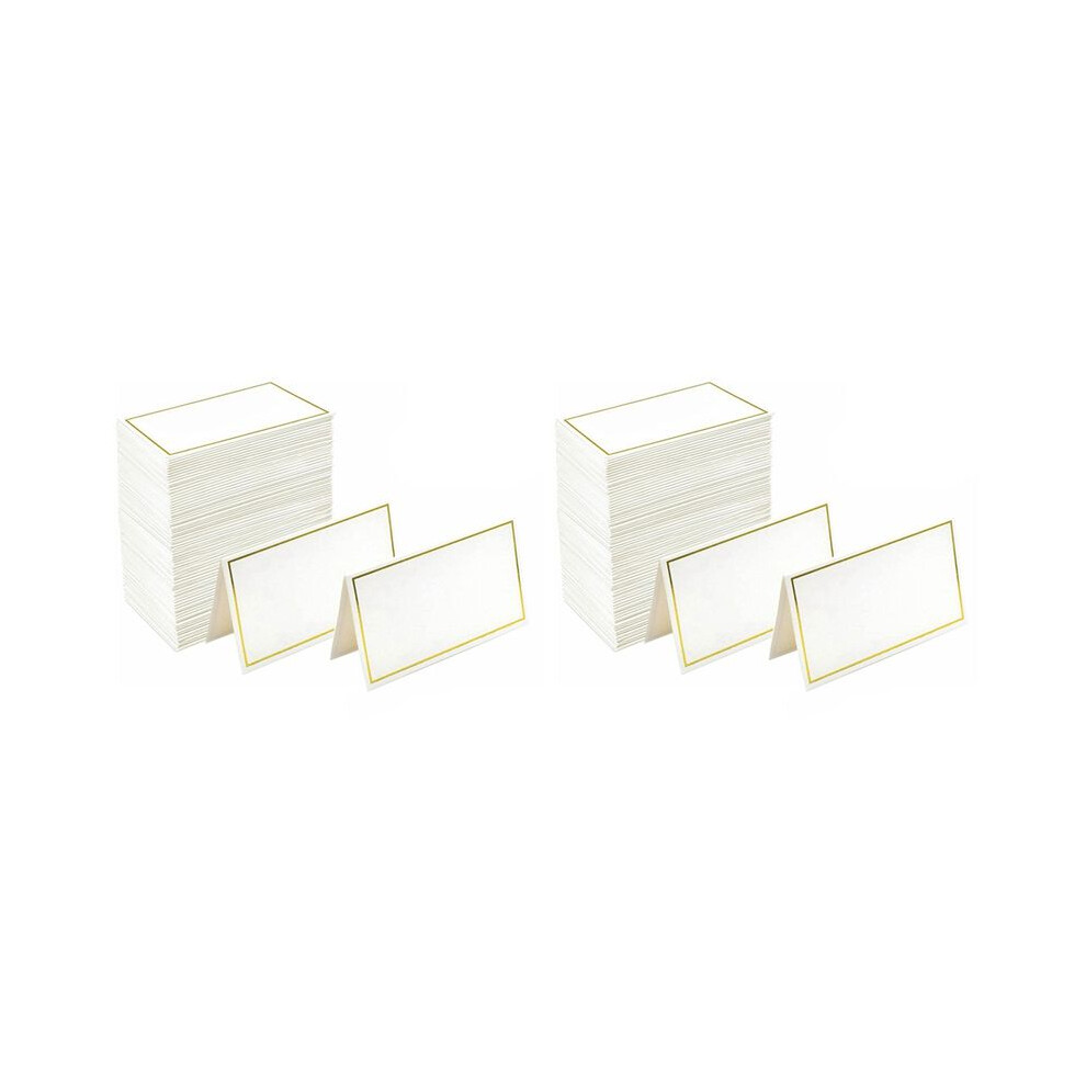 Place Cards 240 Small Tent Cards With Gold Foil Borders, Suitable For Weddings, Banquets, Table Cards, And Name Cards 6033511128899