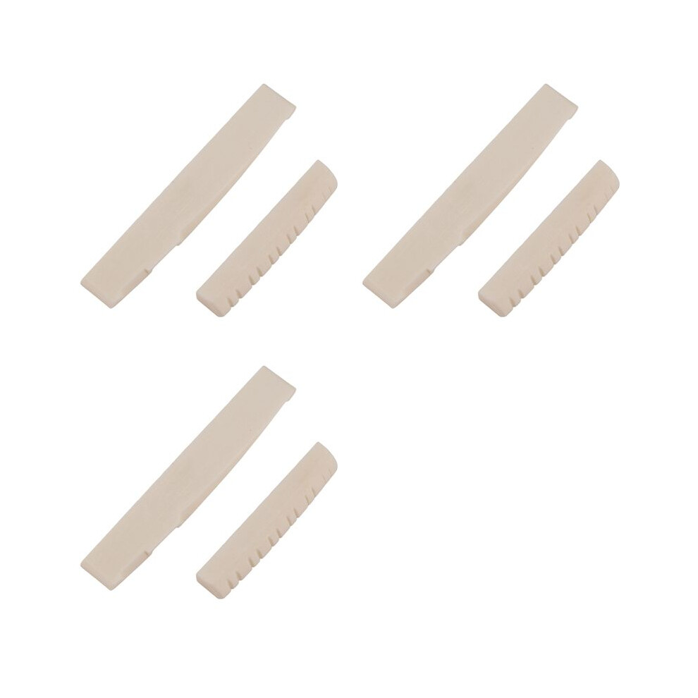 3X 12 Strings Acoustic Guitar Bone Bridge Saddle Nut For Folk Guitar 49Mm/76Mm Guitar Replacement Parts 4713623805469