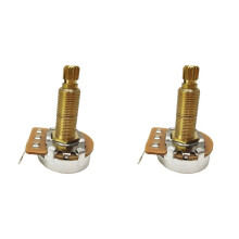 2X Potentiometer Splined Kleine Pot Elektrische Gitaar Bas Effect Amp Toon Volume 28mm A250K