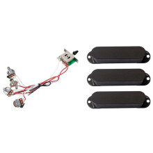Pots for Strat Guitar 1 Volume 2 Tone Control 5 Way 3-500K Pot with Black St Closed Single Coil Pickup Cover