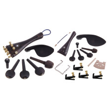 2set 4/4 Ebony Violin Parts Tailpiece Pegs Chinrest Maple Bridge Set