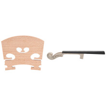 5 Pieces Maple 4/4 Full Size Violin Bridge Qin Code with 4/4 Size Maple Violin Neck Ebony Fingerboard Violin DIY Kit