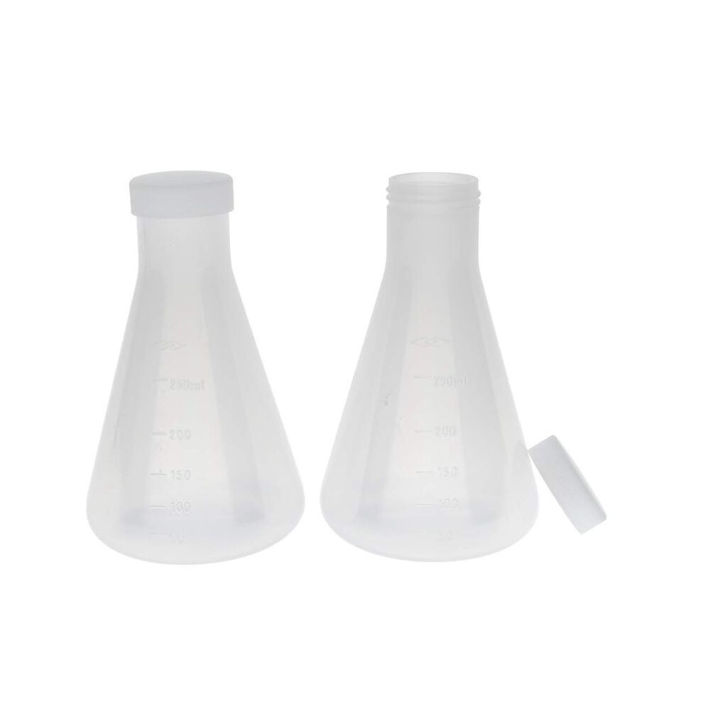 Laboratory Graduated Plastic Conical Erlenmeyer Flask, Measurable, Smooth Thick Wall, 4 Bottles Of 250Ml 6032434107073