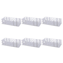6X Plastic Test Tube Rack for 30mm Tube, 21 Well, White,Detachable (21 Hole)