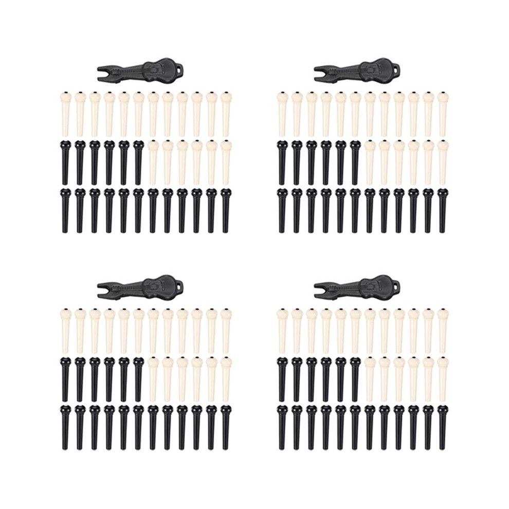 144 Pieces Acoustic Guitar Bridge Pins Pegs In White And Black With 1 Piece Bridge Pin Puller Remover In Guitar 4713874484062
