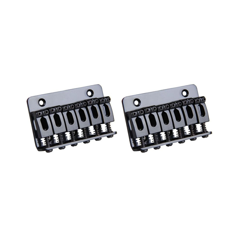 2X 6 Saddle Hardtail Bridge Top Load 65Mm Electric Guitar Bridge (Black) 6132829008296