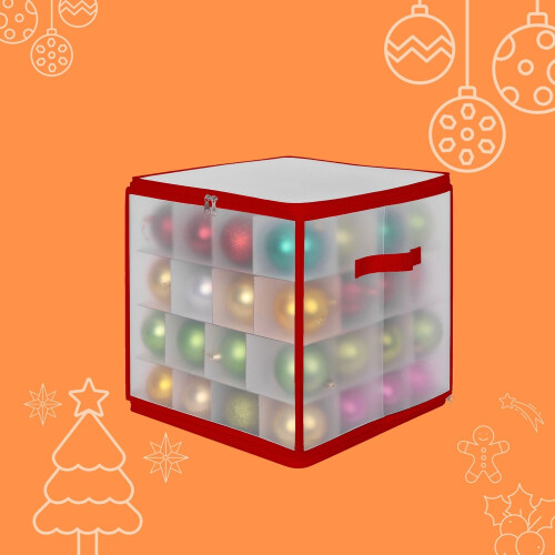 Christmas Bauble Storage Box with Adjustable Dividers 1