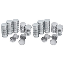 80x Screw Top Round Aluminum Tins Cans - Aluminum Screw Lid Round Tin Container Bottle