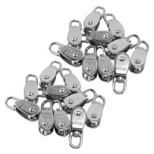 Crane Pulley Block M15 Lifting Crane Swivel Hook Single Pulley Block Hanging Wire Towing Wheel 20Pcs