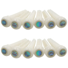 12x Broches de Pont En Os de Guitare Avec Position Abanlone de 5,3 mm