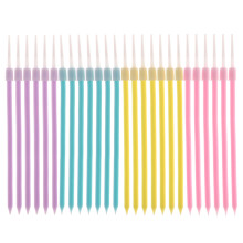 24Pcs Slender Birthday Cake Candles Assorted Colors for Cake Decor