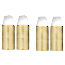 50X Goldene Plastikbecher 9 Unzen Einwegbecher Plastikweinglas Partybecher Transparenter Plastikbecher für Partys