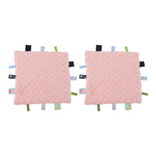 Coperta sensoriale rilassante, coperte di sicurezza con etichette per neonati con texture 3D, morbidi piccoli peluche con etichette sensoriali