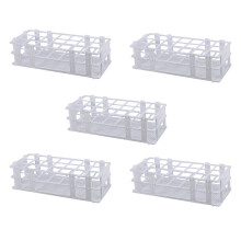 5X Support à Tubes à Essai En Plastique pour Tube de 30 mm, 21 Puits, Blanc, Amovible (21 Trous)