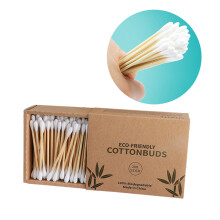 Bastoncini di cotone in bambù sostenibili, ecologici, biologici, biodegradabili, resistenti e riutilizzabili, ideali per il trucco, la pulizia e i