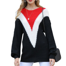Pull en maille douce pour femme, chemise décontractée à manches longues avec joli motif cœur, pull à col rond et motif jacquard, idéal pour les