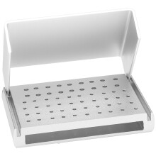Disinfection Box 58-Hole Aluminum Alloy Dental Bur Box High and Low Speed Mobile Grinding Box Bur Holder Bur Box-B