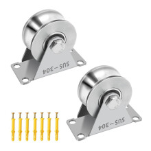 U Pulley, Stainless Steel Blocks 2 Pack Super Silence Rotation Wheel Pulley,for DIY Gym Equipment Handling