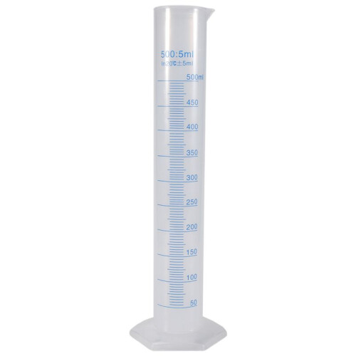500 ml Plastic Transparent graduated tube.